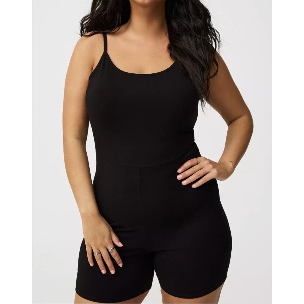 Torrid Black 5" Bike Short Catsuit Romper Plus Size 4X